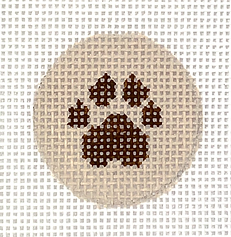 Planet Earth Key Ring Insert – Paw Print – Brown On Tan PKR-33