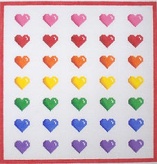 Rainbow Rows Of Hearts PL-33