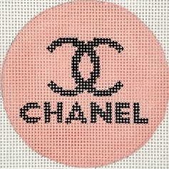 3” Round – Chanel C’S – Black On Shell Pink INSL3-51
