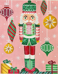 Pink & Green Nutcracker w/ Hanging Baubles RH-PL-01