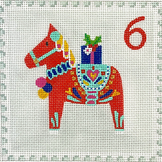 Advent Around The World Stamp #6 – Sweden – Dala Horse w/ Gift KH-PL-06