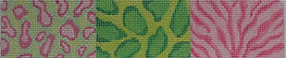 Cuff/Bookmark – Animal Patterns Patchwork – Pinks & Greens CU-46