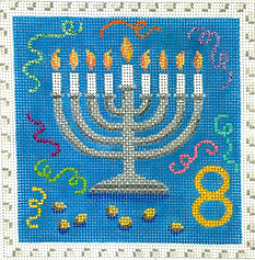 Hanukkah Stamp #8 – Menorah w/ Gelt       PL-608