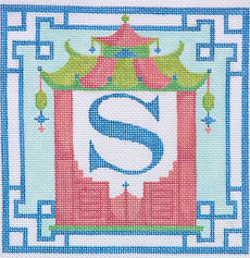 Chinoiserie Letter – Coral Pagoda w/ Green Roof (Specify Letter Or Blank) ALCN-01