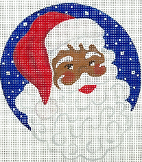 Christmas Ornament – Santa Claus On Night Sky (Black Skinned) XM-38-B