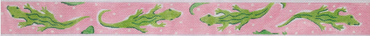 Belt – Lilly-Inspired Alligators & Polka Dots – Pink & Greens BL-59