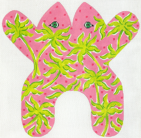 Frog – Lilly-Inspired Palm Trees – Greens On Pink      SST-174