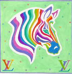Designer Scarf Series – Lv-Inspired Multicolor Zebra On Pistachio PL-566