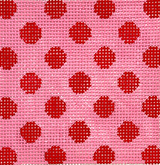 3” Square Insert – Polka Dots – Red On Pink w/ Turquoise Letter (Specify Letter/ Blank) INSSQ3-05