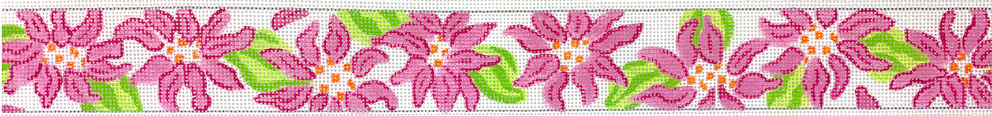 Belt – Lilly-Inspired Dahlias – Hot Pinks & Limes On White BL-86