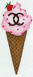 Mini Designer Dessert – Chanel Strawberry Ice Cream Cone        OM-435