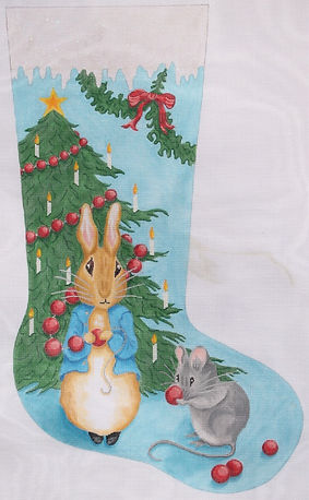 Stocking – Bunny & Mouse w/ Christmas Tree STK-03
