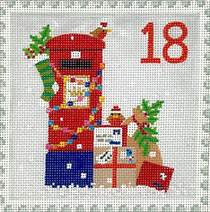 Advent Around The World Stamp #18 – England – Letter Box w/ Gifts KH-PL-18