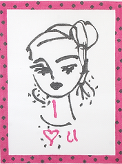 I 💙 U Napkin Art Sketch (On 18) MD-PL-09