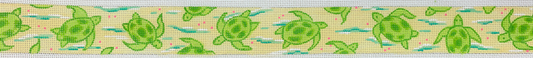 Belt – Lilly-Inspired Sea Turtles – Limes On Soft Lemon With Aquas & Pink BL-49