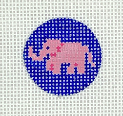 Planet Earth Key Ring Insert – Pink Elephant On Bright Blue PKR-04