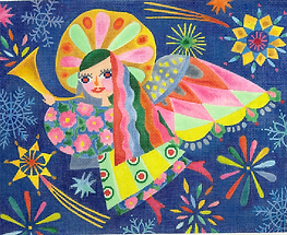 Cheerful Angel w/ Horn On Starry Sky SHS-PL-06