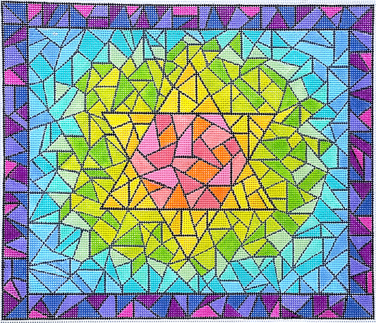 Tallis Bag – Stained Glass w/ Star Of David – Pastels w/ Titanium Gray TAL-11