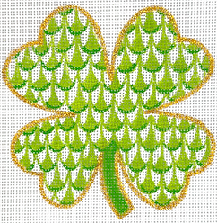 Fishnet Mini – 4-Leaf Clover – Greens & Gold OM-418