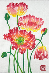 Poppies #1 – Reds, Corals, Oranges, Yellows & Greens       GM-PL-01