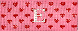 Lee’s Jewelry Box/Wallet Insert – Hearts – Red On Bubblegum Pink w/ White Letter (Specify Mono/ Blank) INSLJW-58