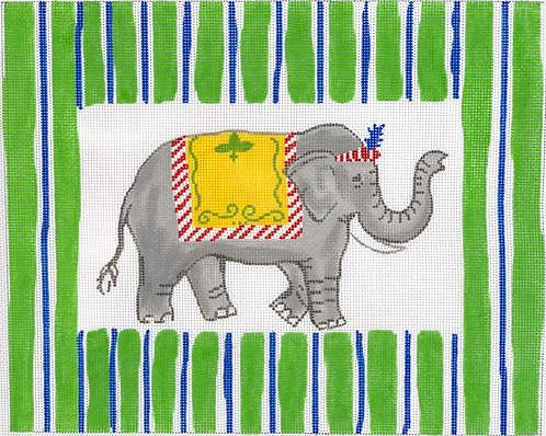 Elephant With Blue & Green Stripes KR-PL-11