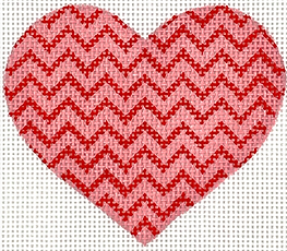 Mini Heart – Zigzag – Medium Pink & Red OM-272