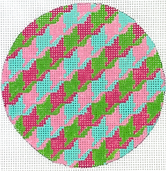 4” Round – Houndstooth – Multi Brights w/ White Letter (Specify Letter Or Blank) INSMC-45