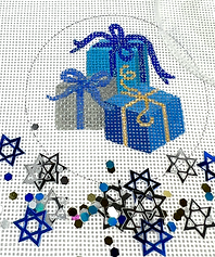 Hanukkah Round w/ Clear Dome & Confetti – Hanukkah Gifts JMD-08