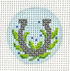 Planet Earth Key Ring Insert – Horseshoe w/ Greenery & Blueberries – On Sky PKR-31