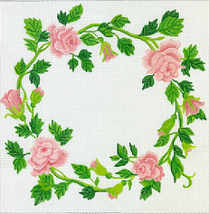 Ring Bearer Pillow – Soft Pink Roses Wreath PL-578