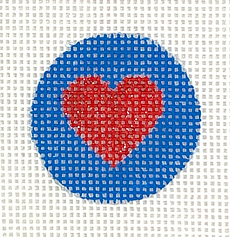 Planet Earth Key Ring Insert – Heart – Sparkly Red On Bright Blue PKR-28