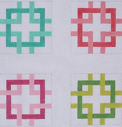 Set Of 4 Coasters – Interlocking Squares – Multi Brights CO4-41