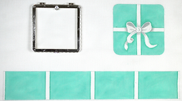 Limoges Box – Lg. Square Tiffany Wrapped Box – Tiffany Blue & White (Silver Clasp) BXLSQ-02