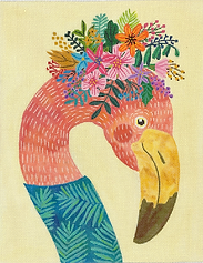 Flamingo In Turquoise Top – On Butter Yellow MIAC-PL-13
