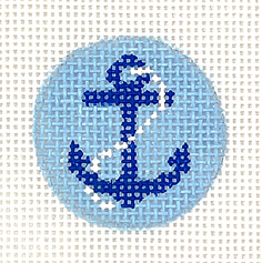 Planet Earth Key Ring Insert – Anchor w/ Rope – Blue & White On Sky PKR-39