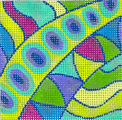4” Square Insert – Pucci-Inspired Waves & Dots – Blues, Greens, Lavender & Turquoise INSSQ4-31
