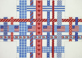 Brick – Woven Ribbons – Red, White & Blue BR-27