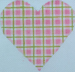 Mini Heart – Plaid – Pinks w/ Lime OM-13
