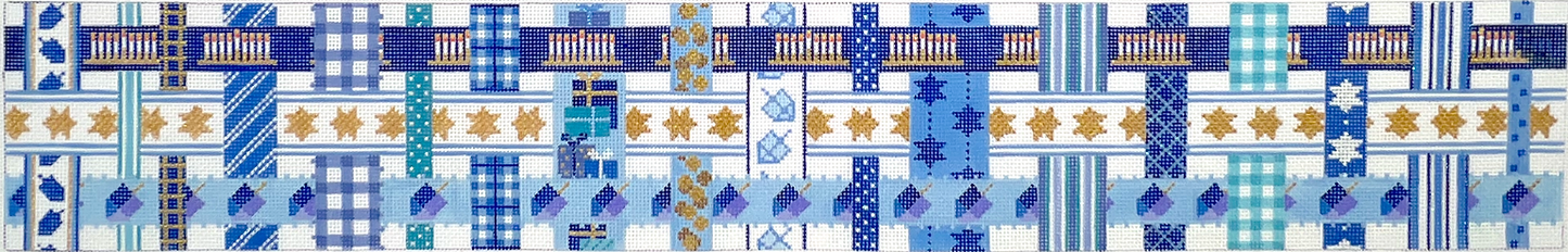 Hanukkah Basket – Woven Ribbons w/ A Hanukkah Theme BAS-06