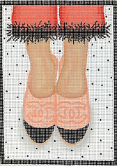 Here’S Looking At Shoe – Chanel Leather Espadrilles – Peachy Pink w/ Black PL-453