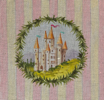 Castle with Wreath And Striped Background  MC516