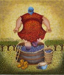 Lady Crushing Grapes  LH8023