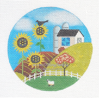 Folk Art Rounds: Barn & Sunflowers MCFR02