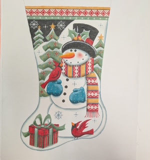 Night Snowman Stocking 1512b
