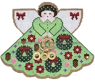 Angel with Charms: Wreaths (Green) PP996BG