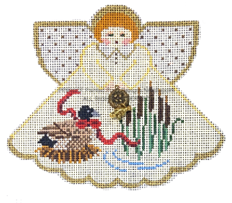 Angel with Charms: 6 Geese A Laying (Cream) PP996CF
