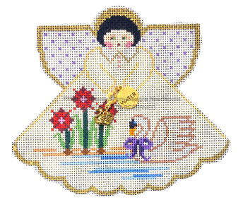 Angel with Charms: 7 Swans A Swimming (Cream) PP996CG