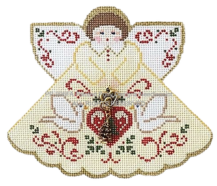 Angel with Charms: Christmas Love Doves (Cream) PP996FA