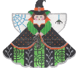 Angel with Charms: Witch & Web (Green) PP996GW